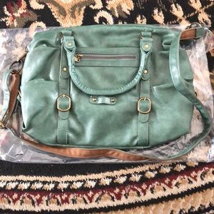 MARKED DOWN NEW: Green crossbody Handbag/ tote
